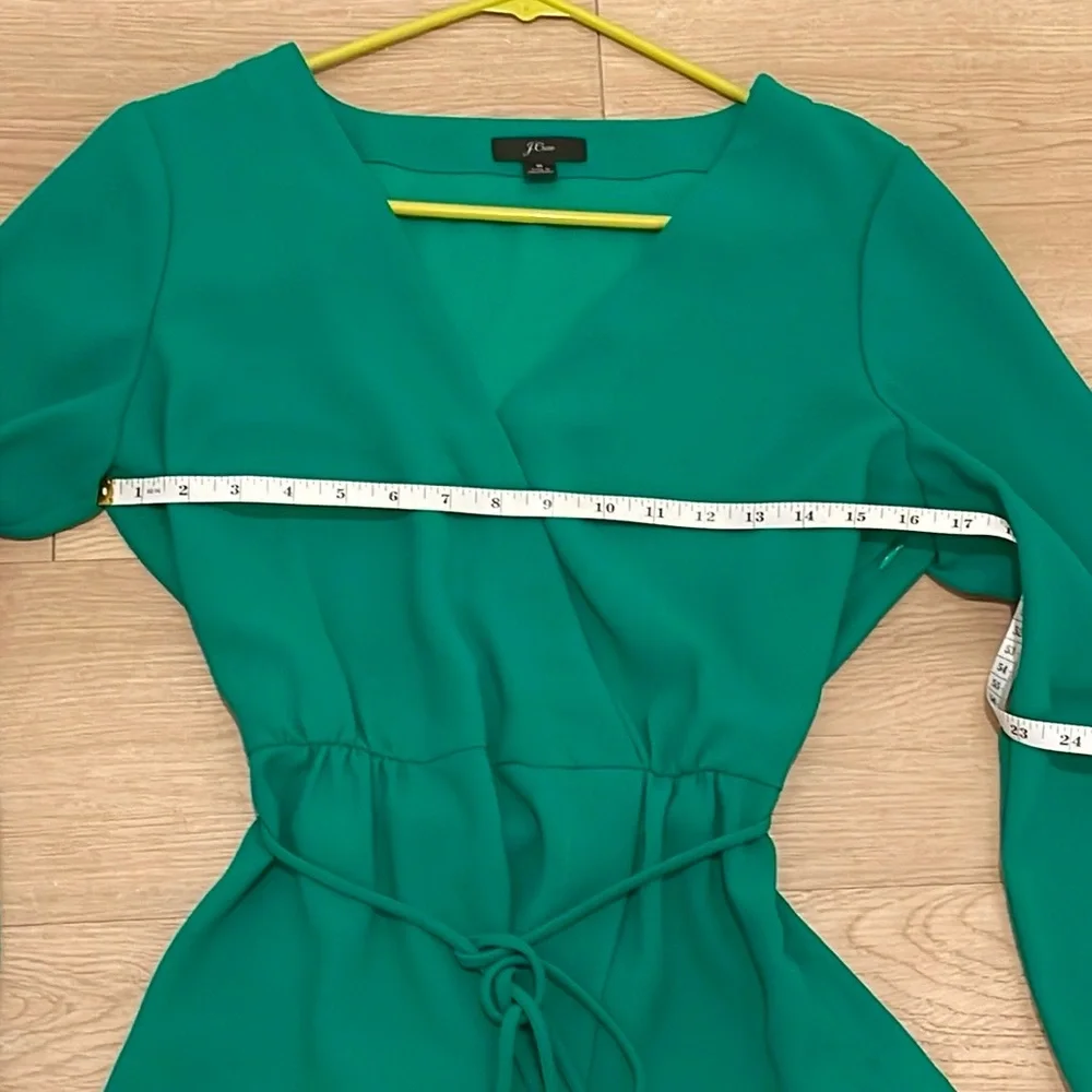 J. Crew Green Faux Wrap Top Size 6 - Picture 9 of 13